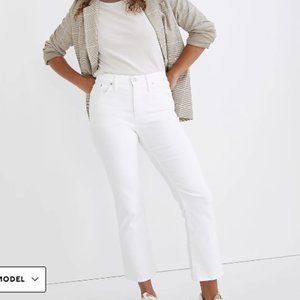 Madewell Cali Demi-Boot Jeans in Pure White Size 25